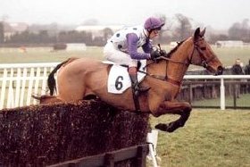 Quixall Crossett jumping a fence during a race