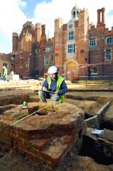 Archaeological dig at Hampton Court Palace