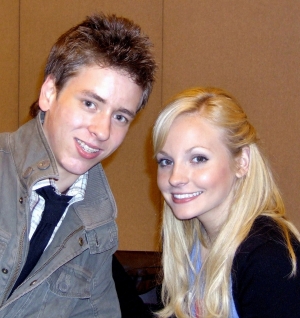 Georgia Moffett with Ciaran Brown at the London Film & Comic Convention held at Earl's Court, London, in 2008