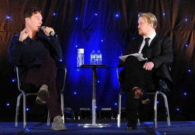 Benedict Cumberbatch interviewed by Sean Harry at the 'Starfury' event held at the Hilton Metropole in Birmingham 